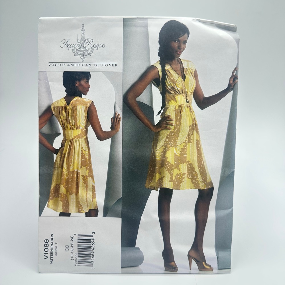 Tracy Reese Vogue 1086 Sewing Pattern Misses 18-20-22-24 Uncut Factory Folded